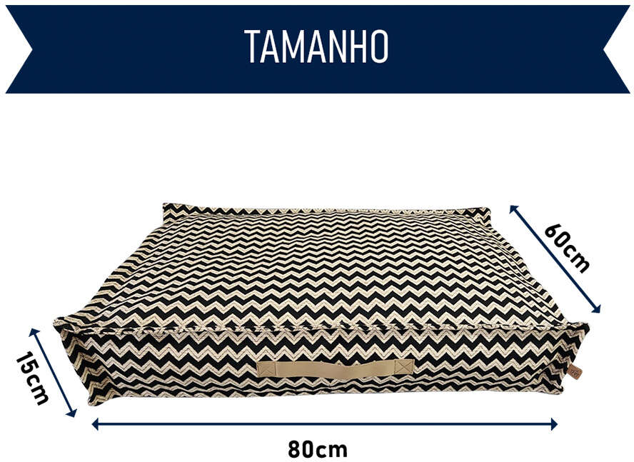 Almofada Fábrica Pet Futon Missoni Preta para Cães e Gatos - Tam. Único