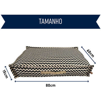 Almofada Fábrica Pet Futon Missoni Preta para Cães e Gatos