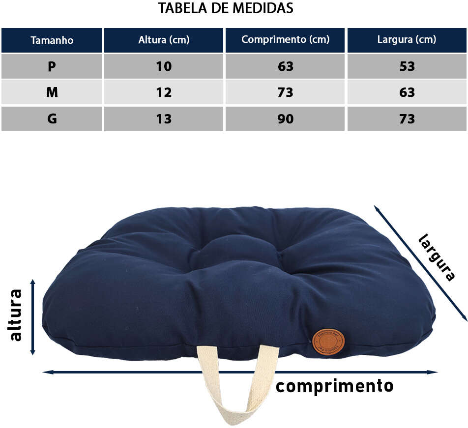 Almofada Fábrica Pet London Azul para Cães e Gatos - Tam. M