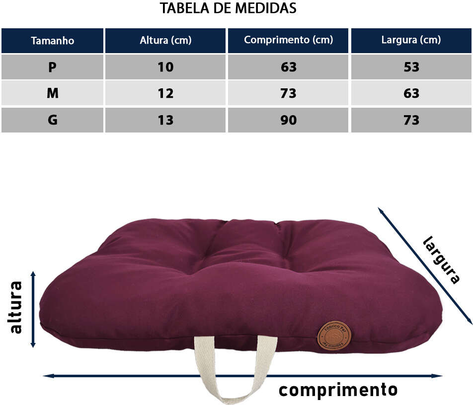 Almofada Fábrica Pet London Vinho para Cães e Gatos - Tam. M