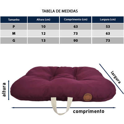 Almofada Fábrica Pet London Vinho para Cães e Gatos