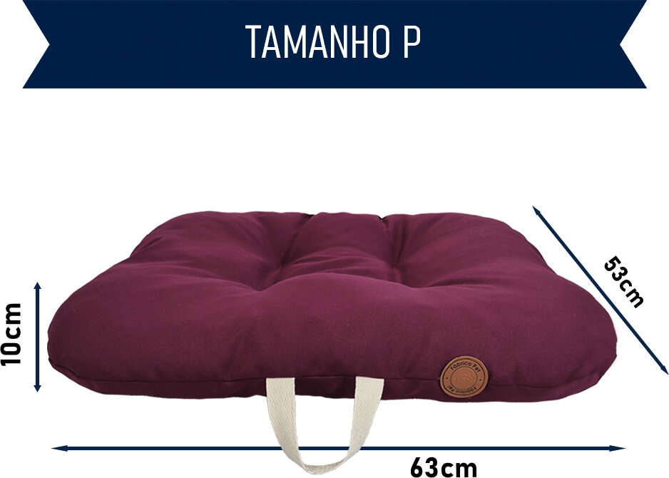 Almofada Fábrica Pet London Vinho para Cães e Gatos - Tam. P