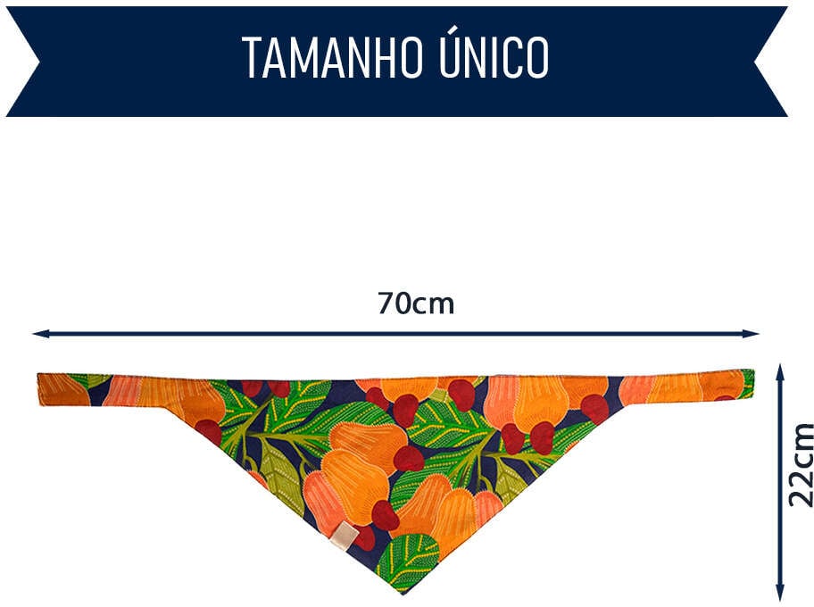 Bandana Fábrica Pet Cajú para Cães e Gatos - Tam. Único