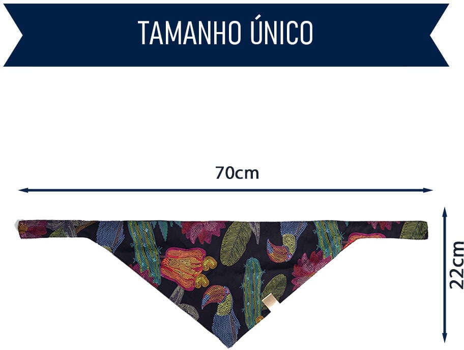 Bandana Fábrica Pet Flor Noturna para Cães e Gatos - Tam. Único
