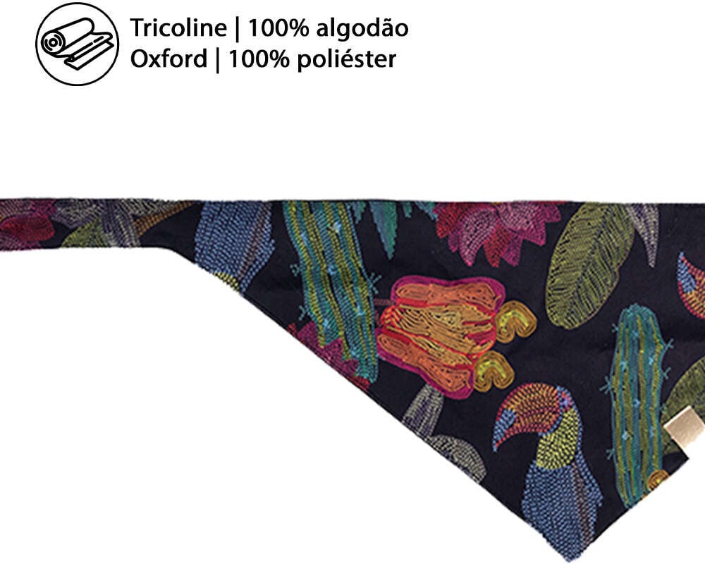 Bandana Fábrica Pet Flor Noturna para Cães e Gatos - Tam. Único