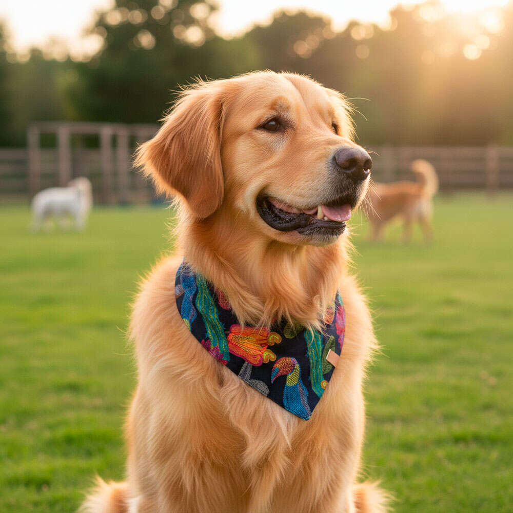Bandana Fábrica Pet Flor Noturna para Cães e Gatos - Tam. Único