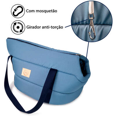 Bolsa de Transporte Aberta Granada Fábrica Pet Azul para Cães e Gatos