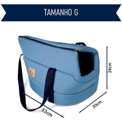 Bolsa de Transporte Aberta Granada Fábrica Pet Azul para Cães e Gatos