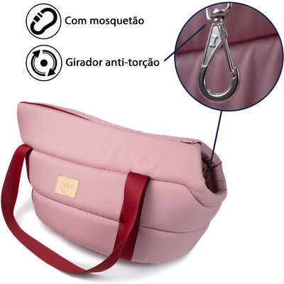 Bolsa de Transporte Aberta Granada Fábrica Pet Rosé para Cães e Gatos