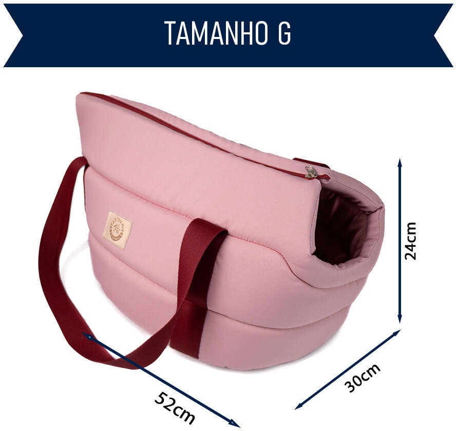 Bolsa de Transporte Aberta Granada Fábrica Pet Rosé para Cães e Gatos - Tam. G