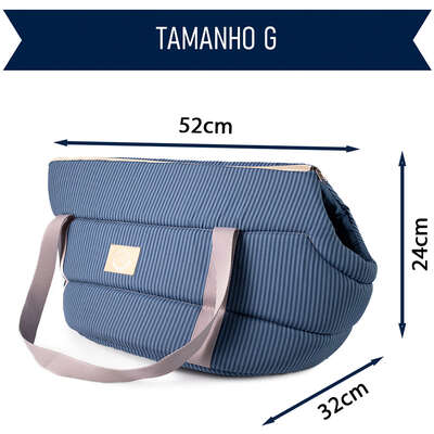 Bolsa de Transporte Aberta Home Fábrica Pet Azul para Cães e Gatos