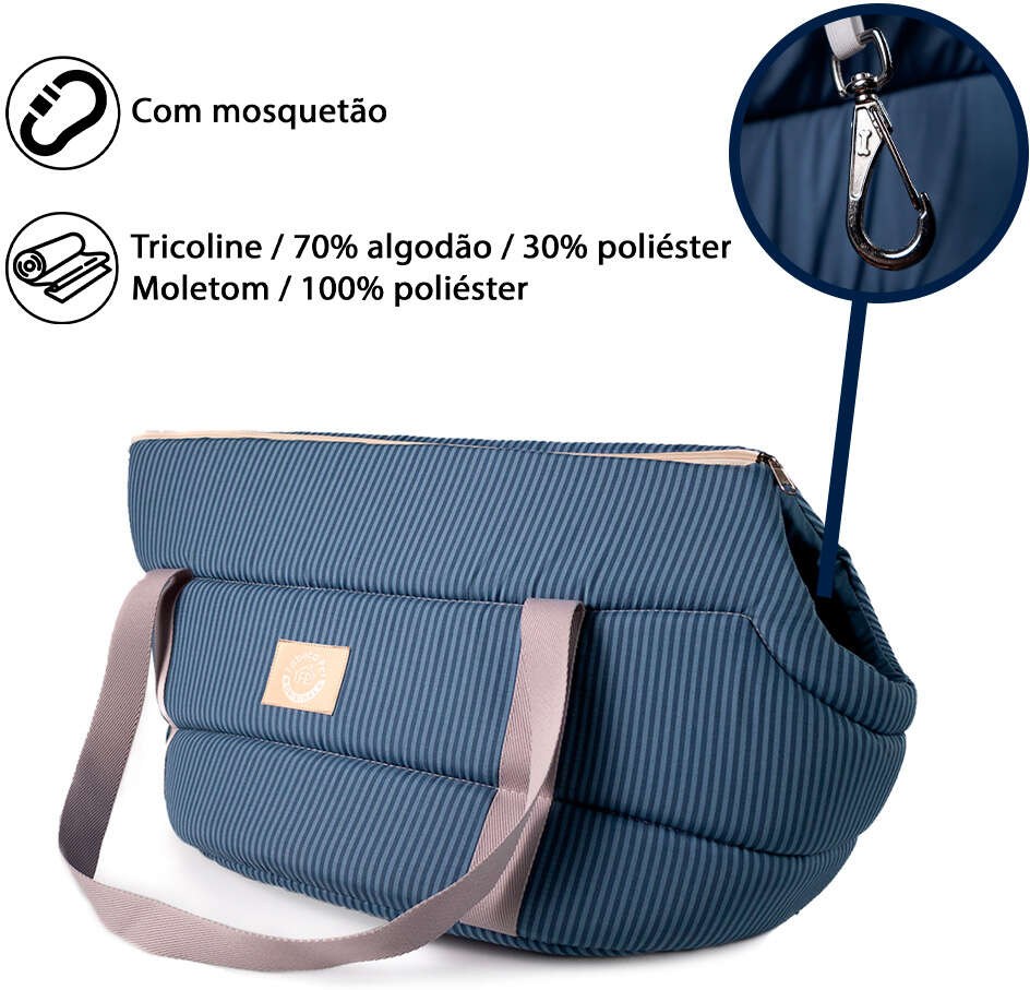 Bolsa de Transporte Aberta Home Fábrica Pet Azul para Cães e Gatos - Tam. G