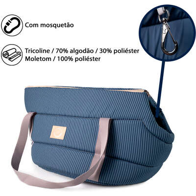 Bolsa de Transporte Aberta Home Fábrica Pet Azul para Cães e Gatos