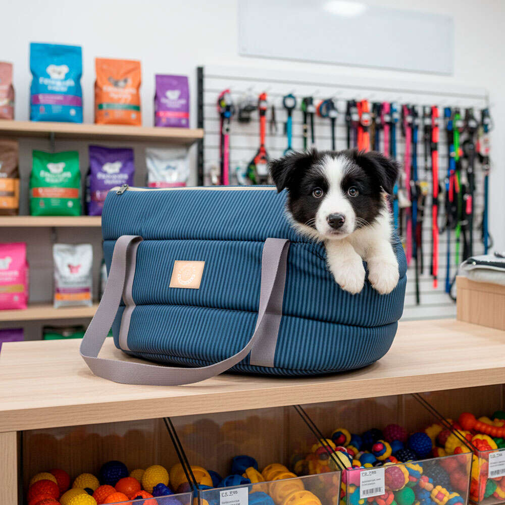 Bolsa de Transporte Aberta Home Fábrica Pet Azul para Cães e Gatos - Tam. G