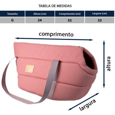 Bolsa de Transporte Aberta Home Fábrica Pet Rosé para Cães e Gatos”