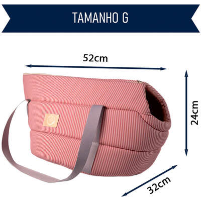Bolsa de Transporte Aberta Home Fábrica Pet Rosé para Cães e Gatos”