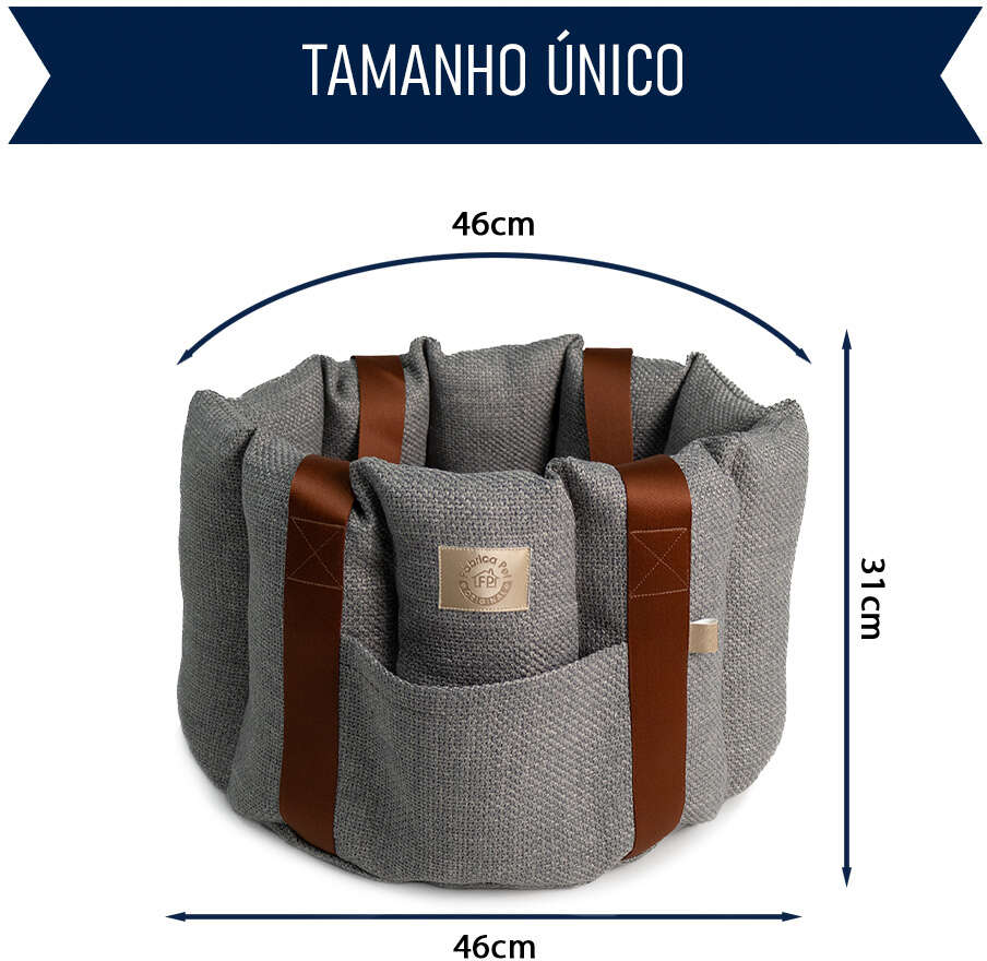 Bolsa de Transporte Gomo Malaga Fábrica Pet Cinza para Cães e Gatos - Tam. Único