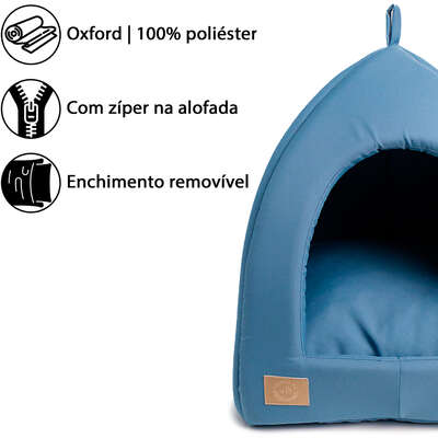 Cabana Fábrica Pet Granada Azul para Cães e Gatos