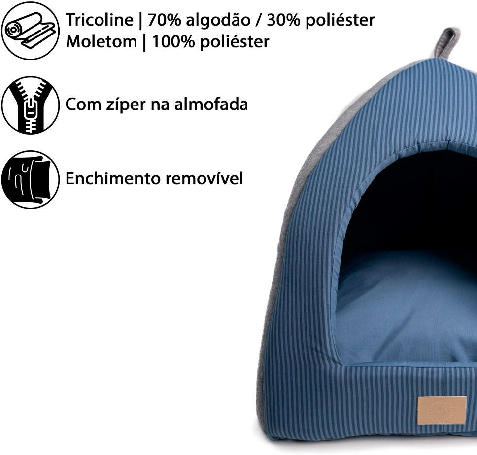 Cabana Fábrica Pet Home Azul para Cães e Gatos - Tam. Único