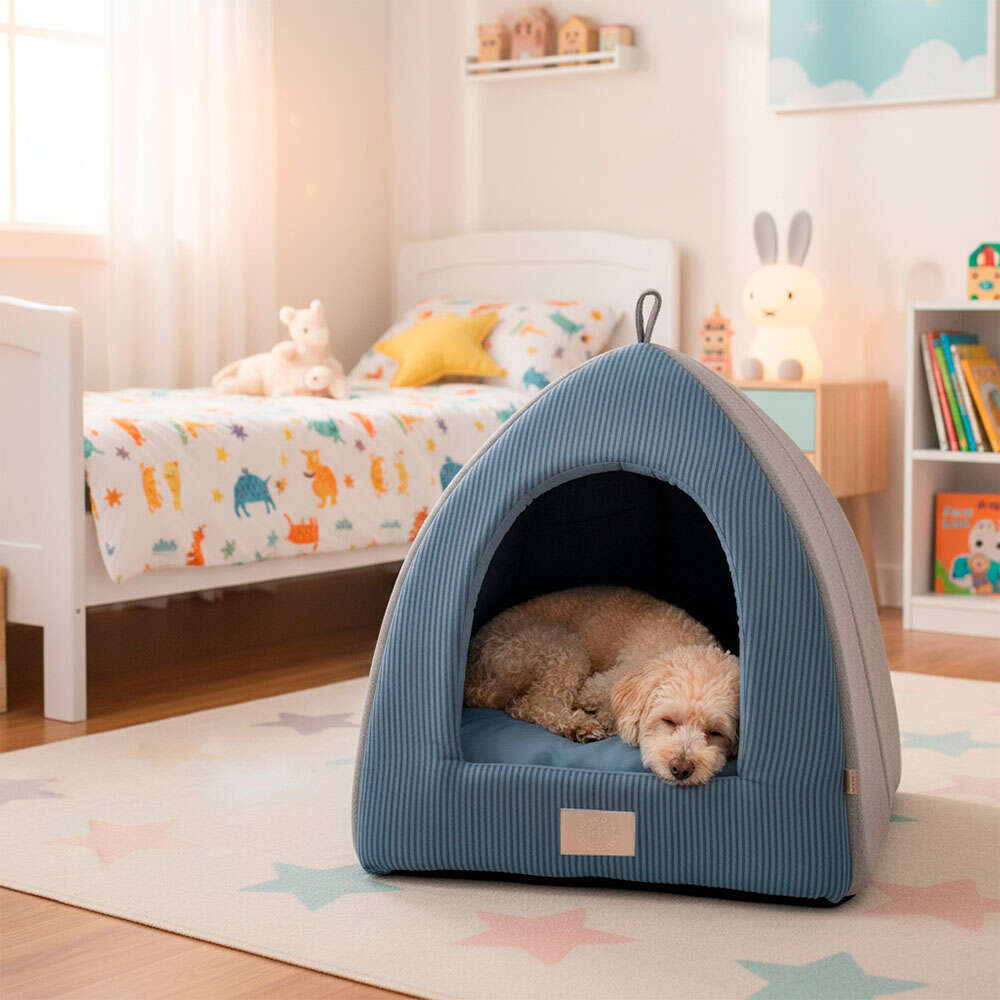 Cabana Fábrica Pet Home Azul para Cães e Gatos - Tam. Único
