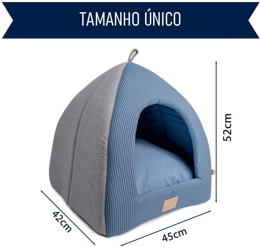 Cabana Fábrica Pet Home Azul para Cães e Gatos - Tam. Único