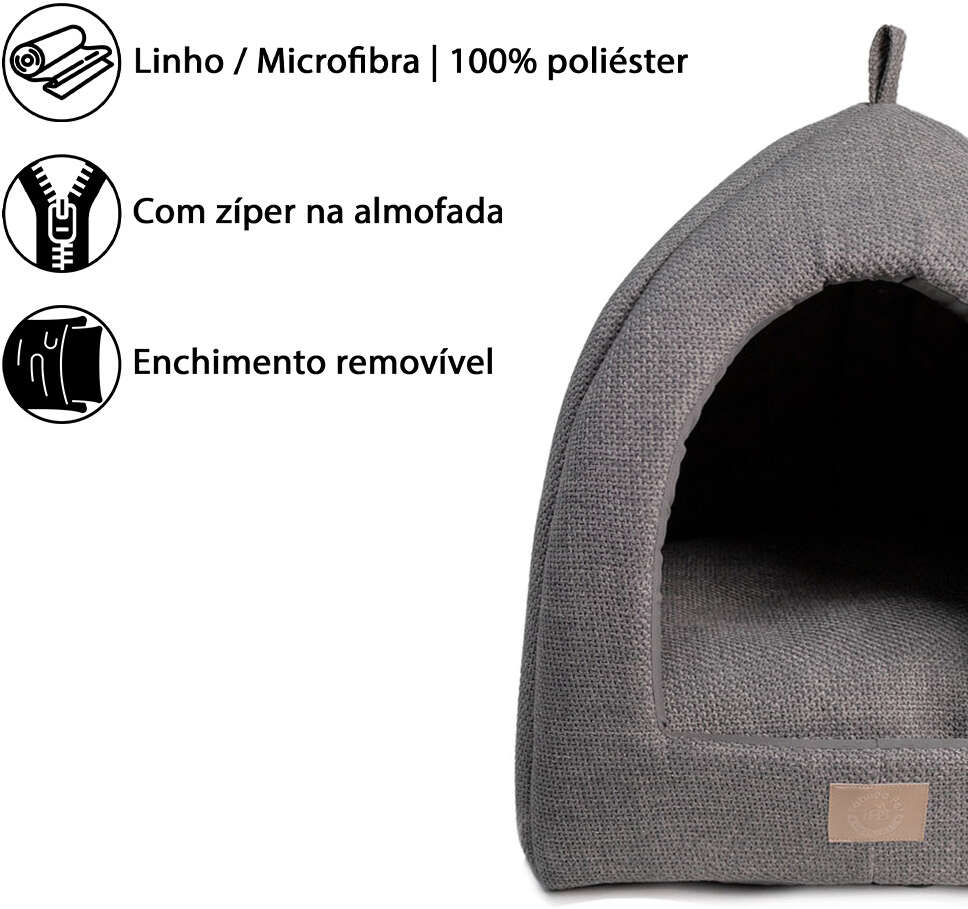 Cabana Fábrica Pet Malaga Cinza para Cães e Gatos - Tam. Único