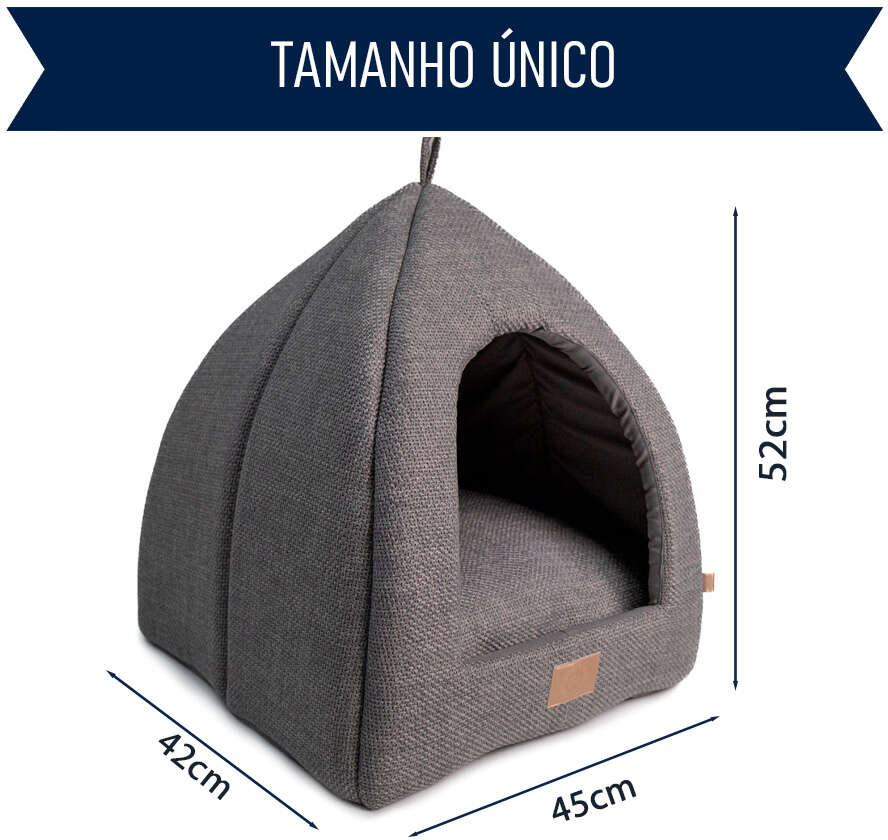 Cabana Fábrica Pet Malaga Cinza para Cães e Gatos - Tam. Único