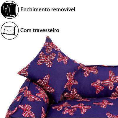 Cama Fábrica Pet Butterfly Marinho para Cães e Gatos