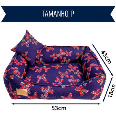 Cama Fábrica Pet Butterfly Marinho para Cães e Gatos