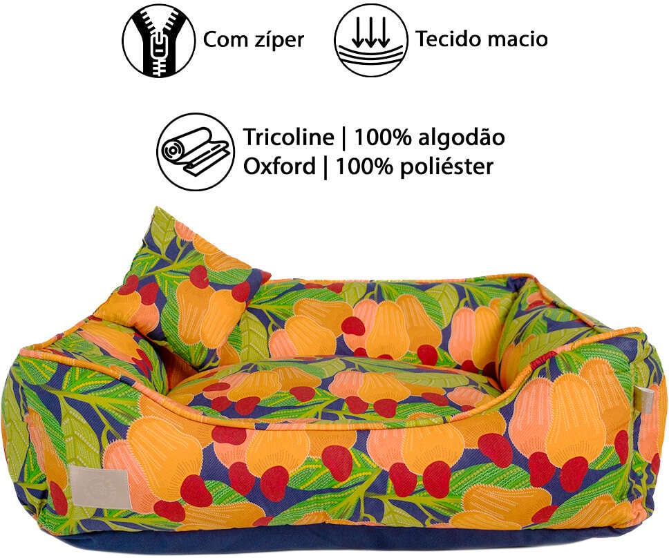 Cama Fábrica Pet Cajú Laranja para Cães e Gatos - Tam. M