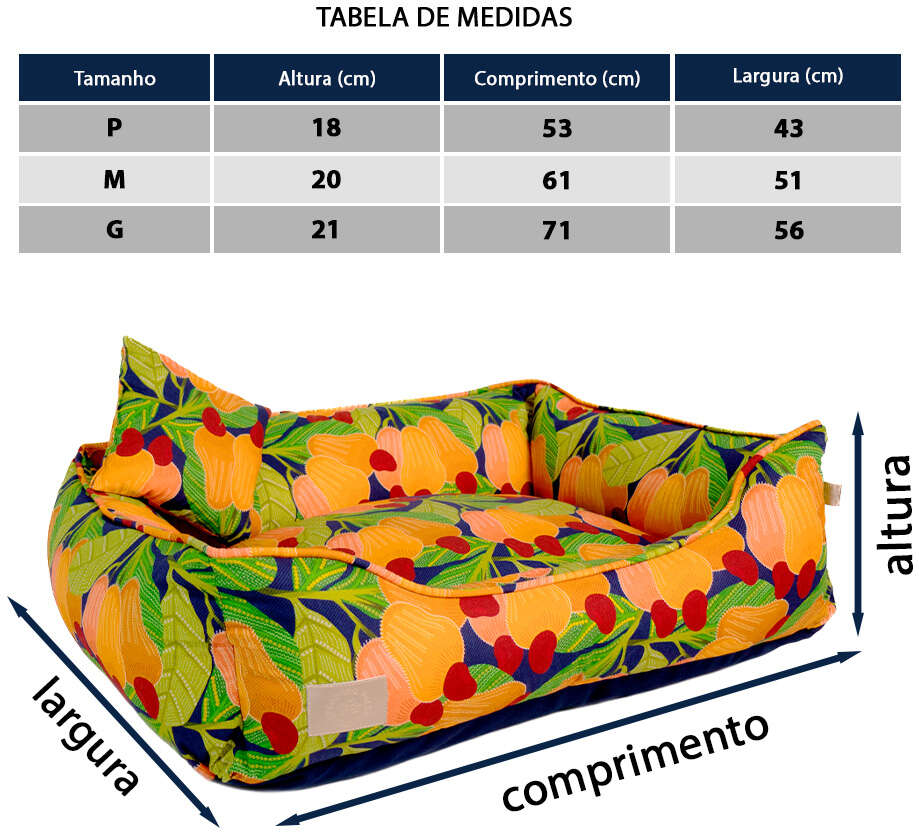 Cama Fábrica Pet Cajú Laranja para Cães e Gatos - Tam. M