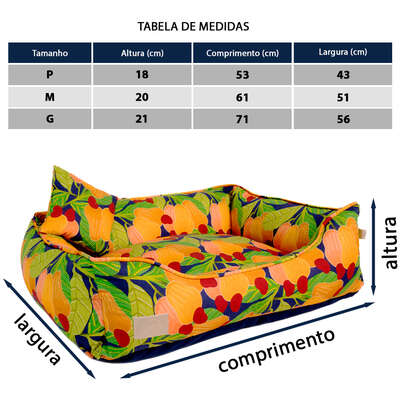 Cama Fábrica Pet Cajú Laranja para Cães e Gatos