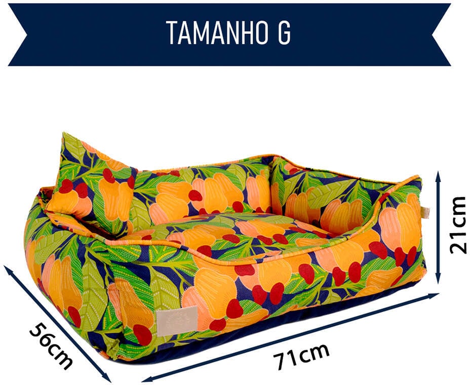 Cama Fábrica Pet Cajú Laranja para Cães e Gatos - Tam. G