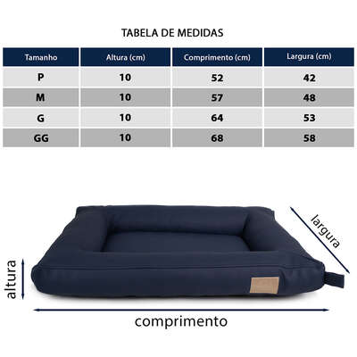 Cama Fábrica Pet Flat Cordoba Marinho para Cães e Gatos