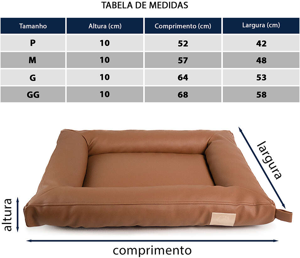 Cama Fábrica Pet Flat Cordoba Marrom para Cães e Gatos - Tam. M