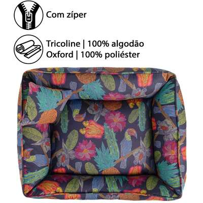 Cama Fábrica Pet Flor Noturna Preta para Cães e Gatos”