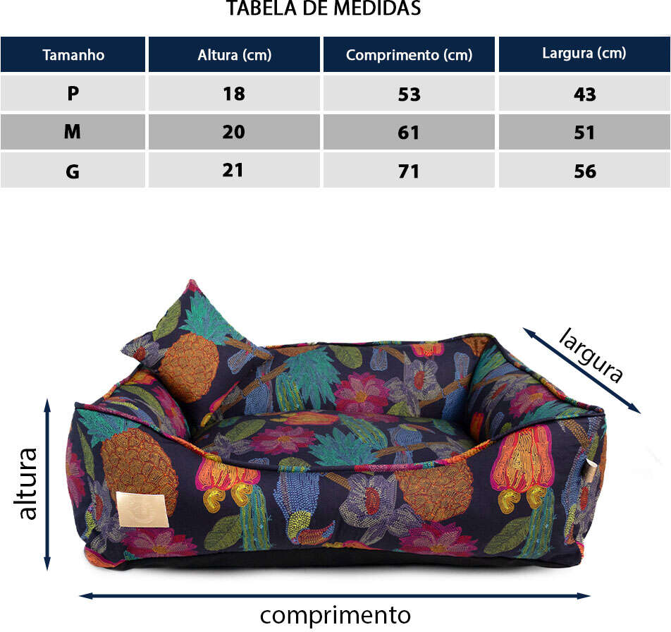 Cama Fábrica Pet Flor Noturna Preta para Cães e Gatos - Tam. G