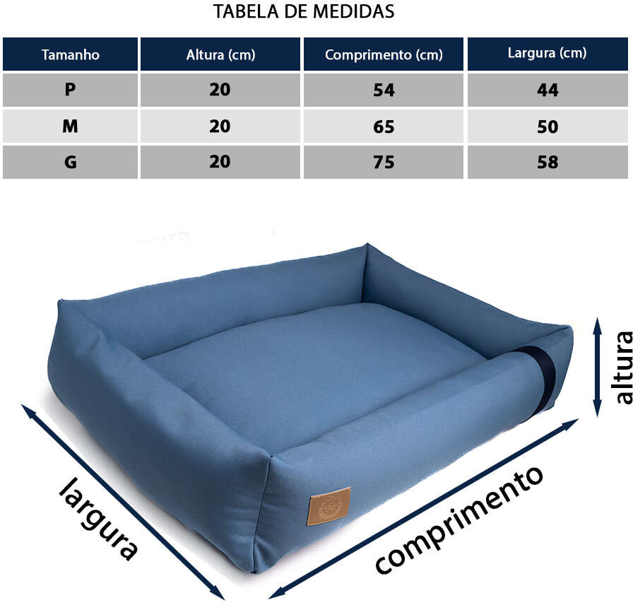 Cama Fábrica Pet Granada Azul para Cães e Gatos - Tam. P