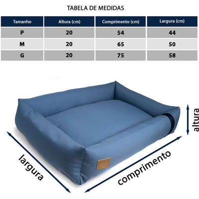 Cama Fábrica Pet Granada Azul para Cães e Gatos