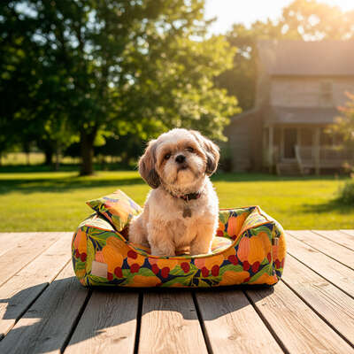cama Fábrica Pet Cajú Laranja para Cães e Gatos