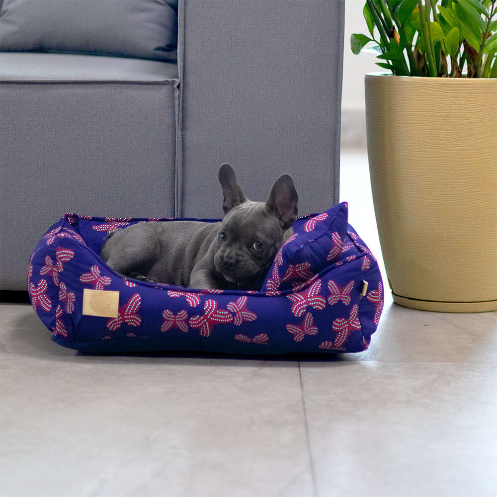 Cama Fábrica Pet Butterfly Marinho para Cães e Gatos - Tam. P