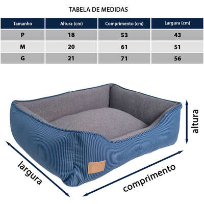 Cama Fábrica Pet Home Azul para Cães e Gatos