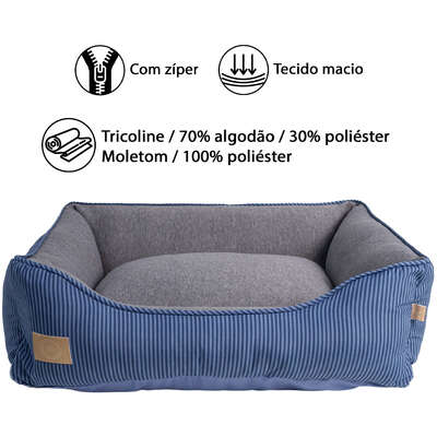 Cama Fábrica Pet Home Azul para Cães e Gatos