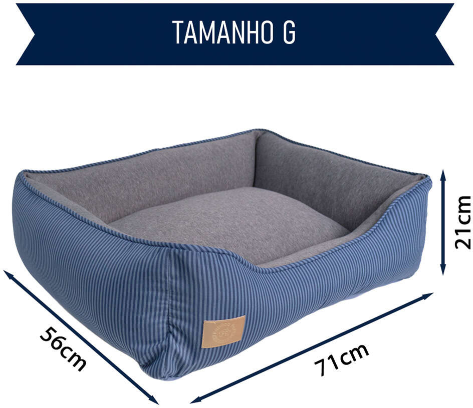 Cama Fábrica Pet Home Azul para Cães e Gatos - Tam. G