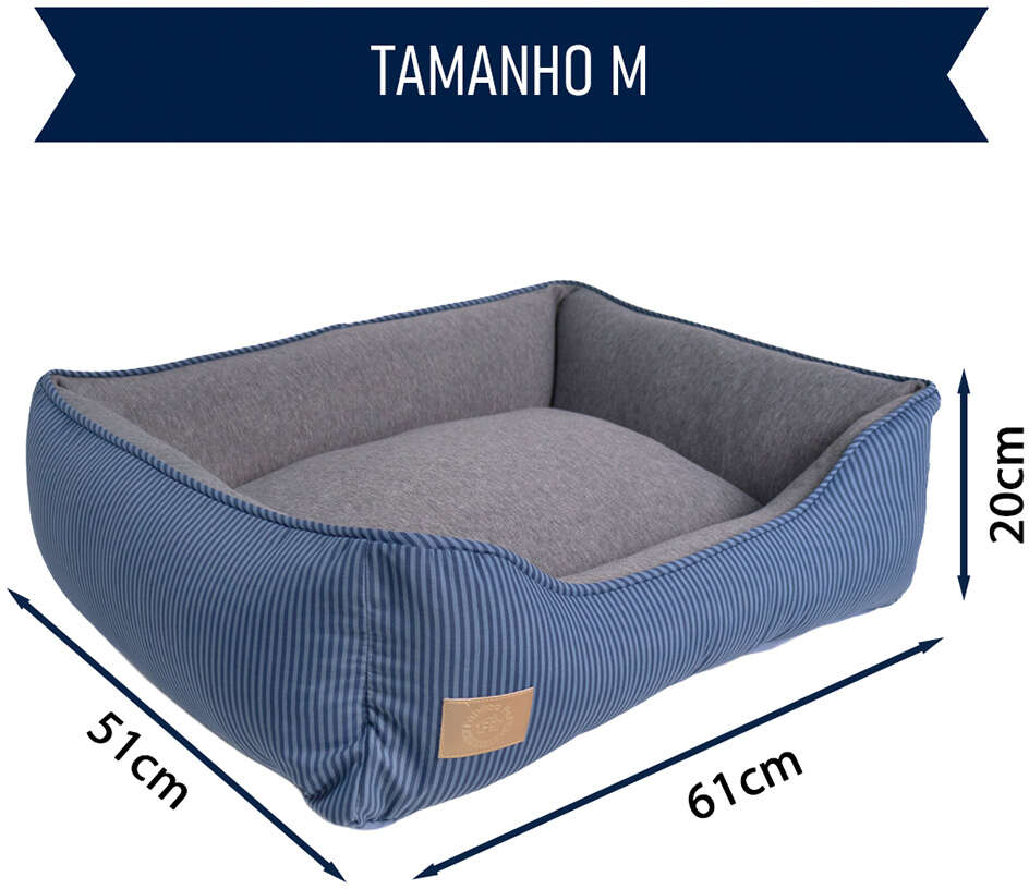 Cama Fábrica Pet Home Azul para Cães e Gatos - Tam. M