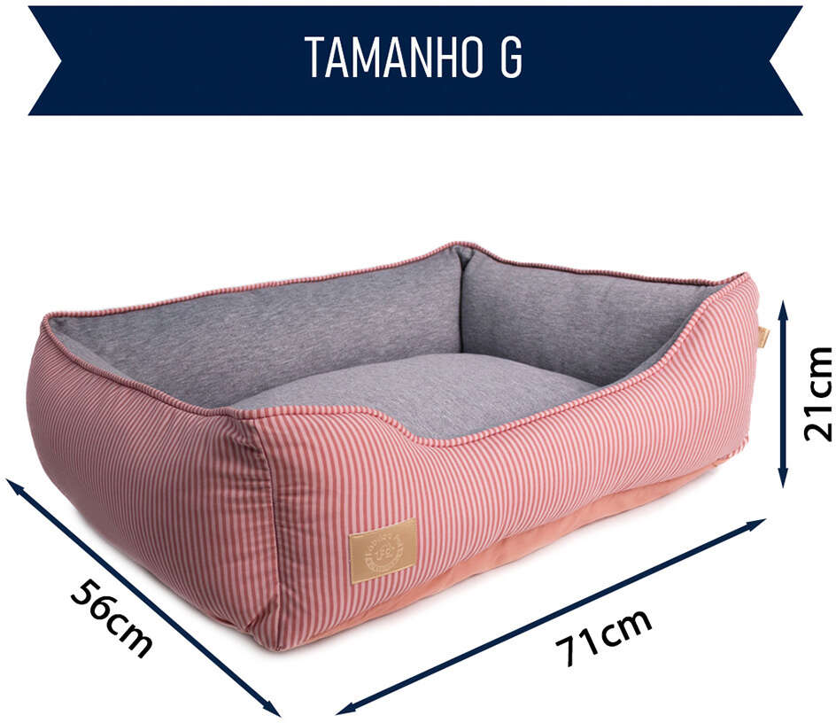 Cama Fábrica Pet Home Rosé para Cães e Gatos - Tam. G