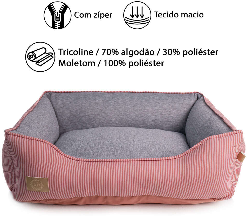Cama Fábrica Pet Home Rosé para Cães e Gatos - Tam. M