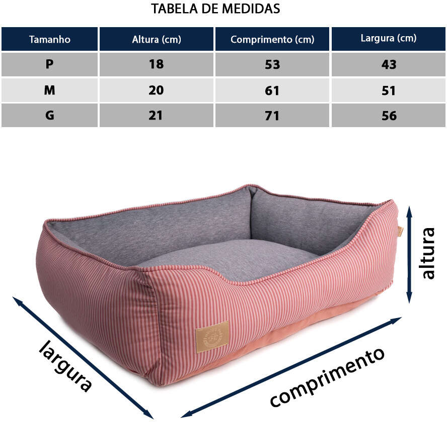 Cama Fábrica Pet Home Rosé para Cães e Gatos - Tam. M