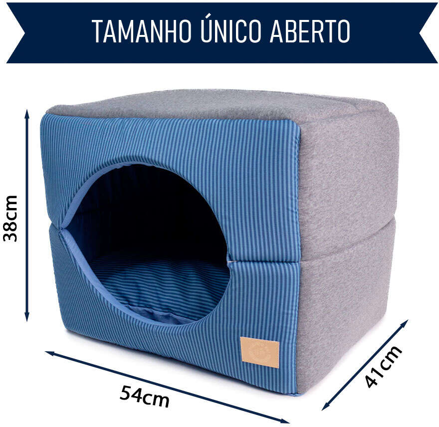 Cama Fábrica Pet Iglu Home Azul para Cães e Gatos - Tam. Único