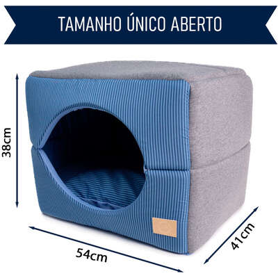 Cama Fábrica Pet Iglu Home Azul para Cães e Gatos